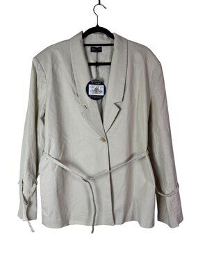 NEW White Fox Taupe Heading On Up Blazer Single Button Women Size S/M Neutral